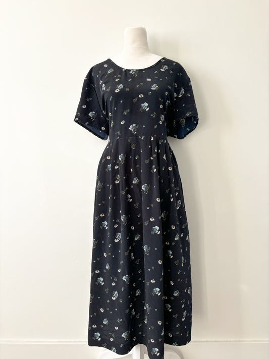 Blue floral impulsive dress-L