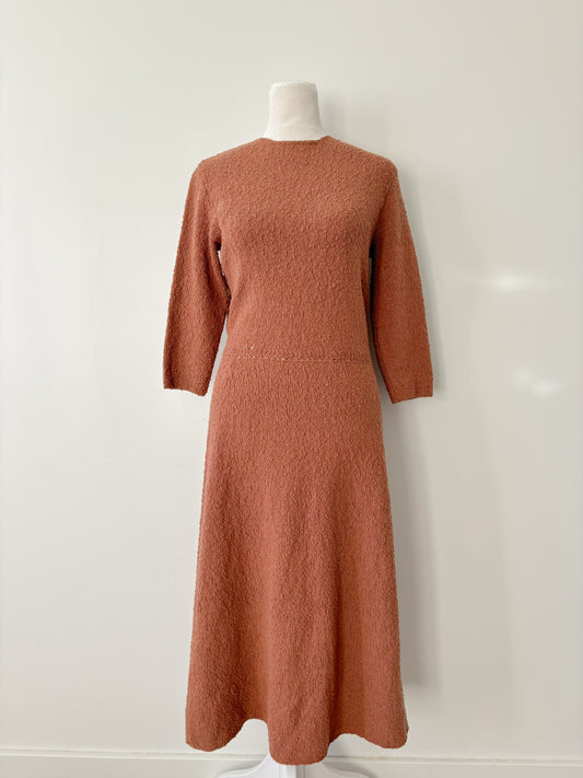 Brown knit dress-S