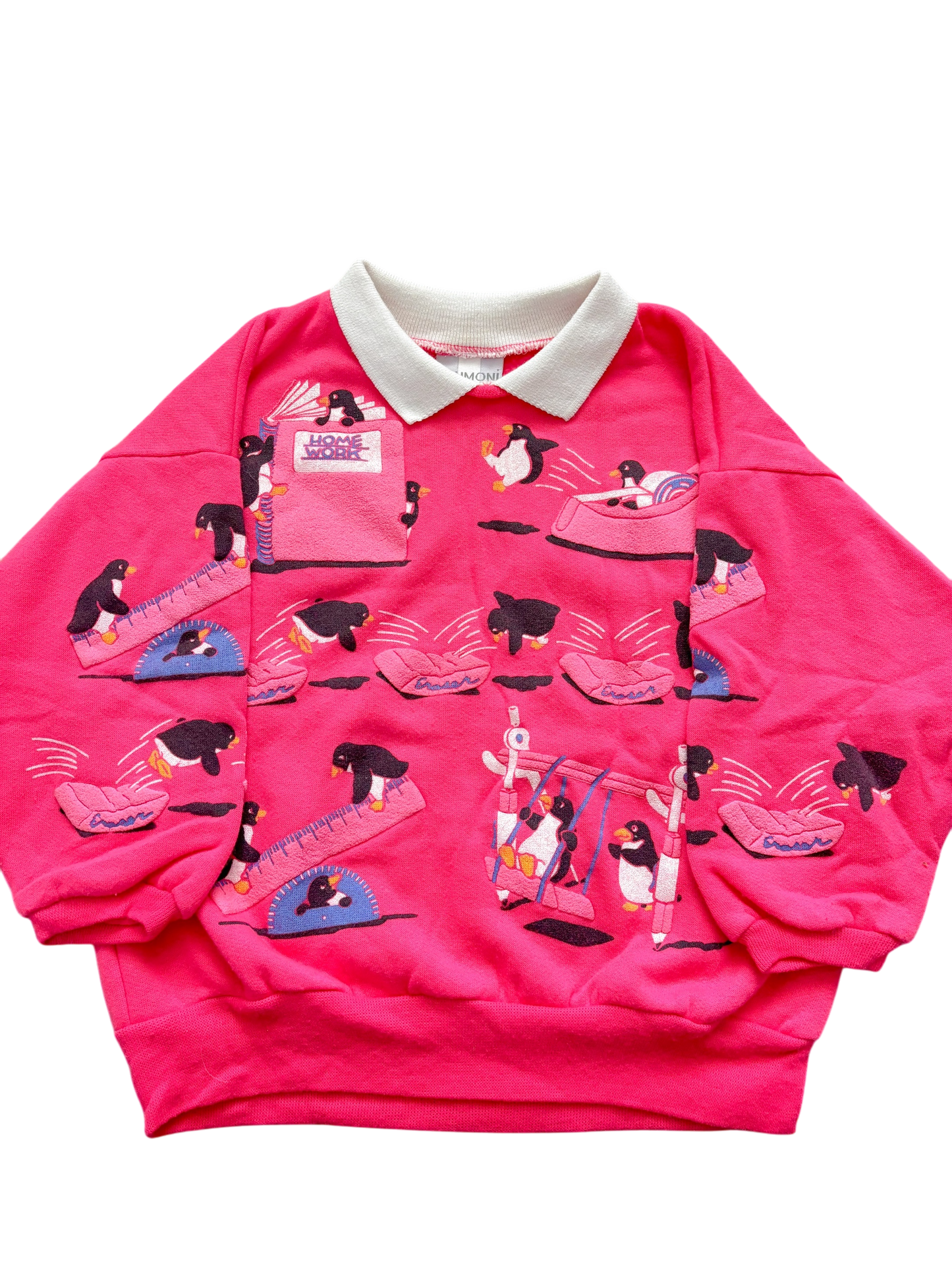 Baby pink penguin sweatshirt-4-6T