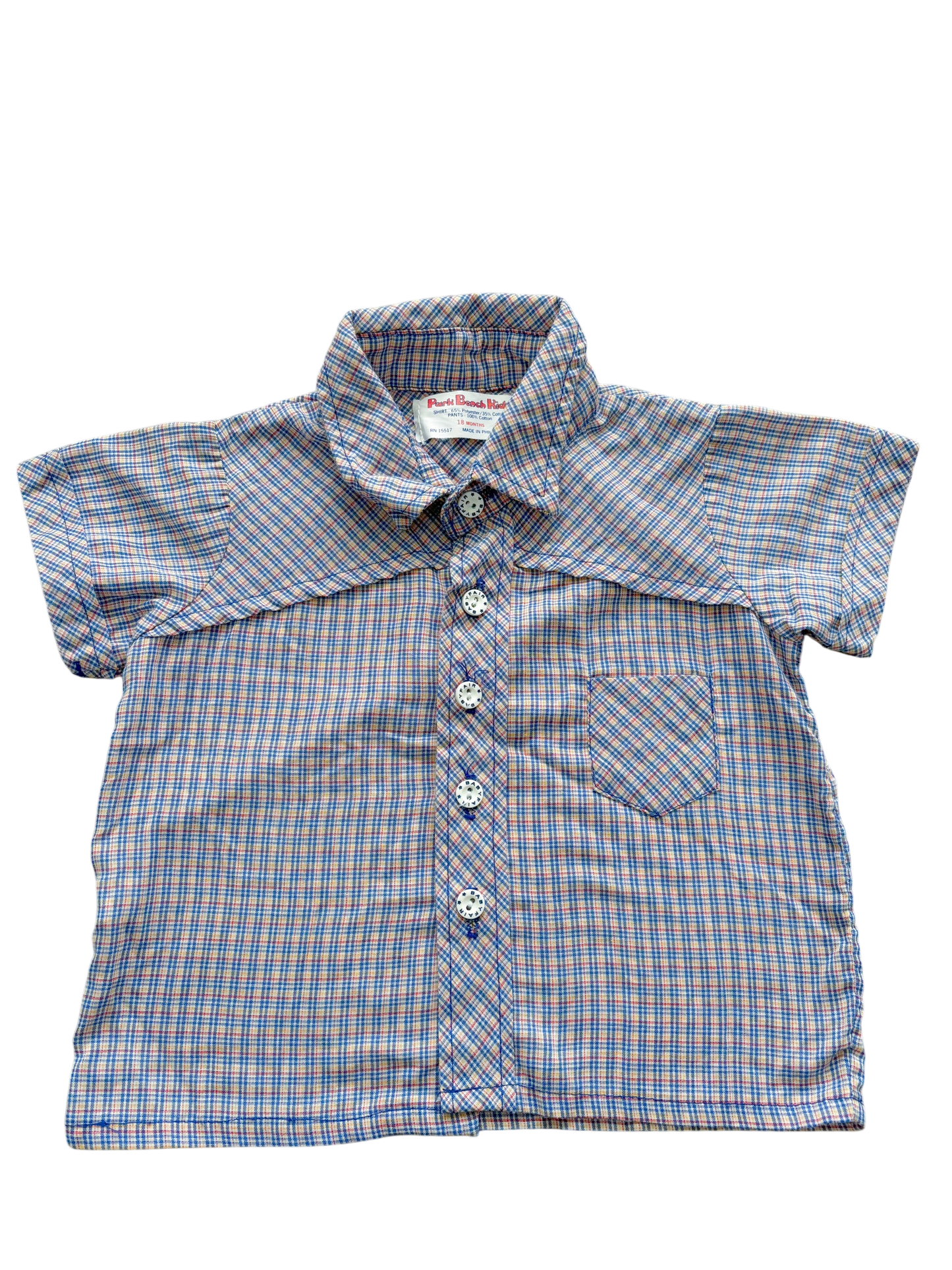 Baby plaid western top-18M