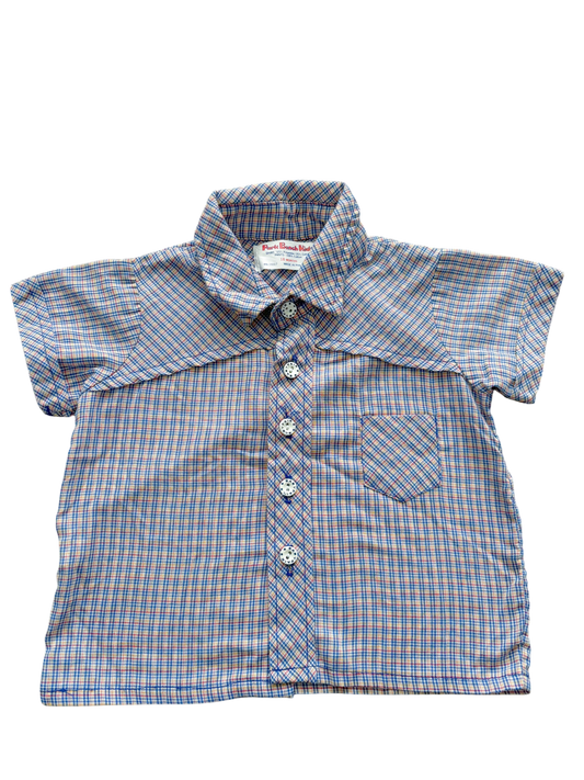 Baby plaid western top-18M