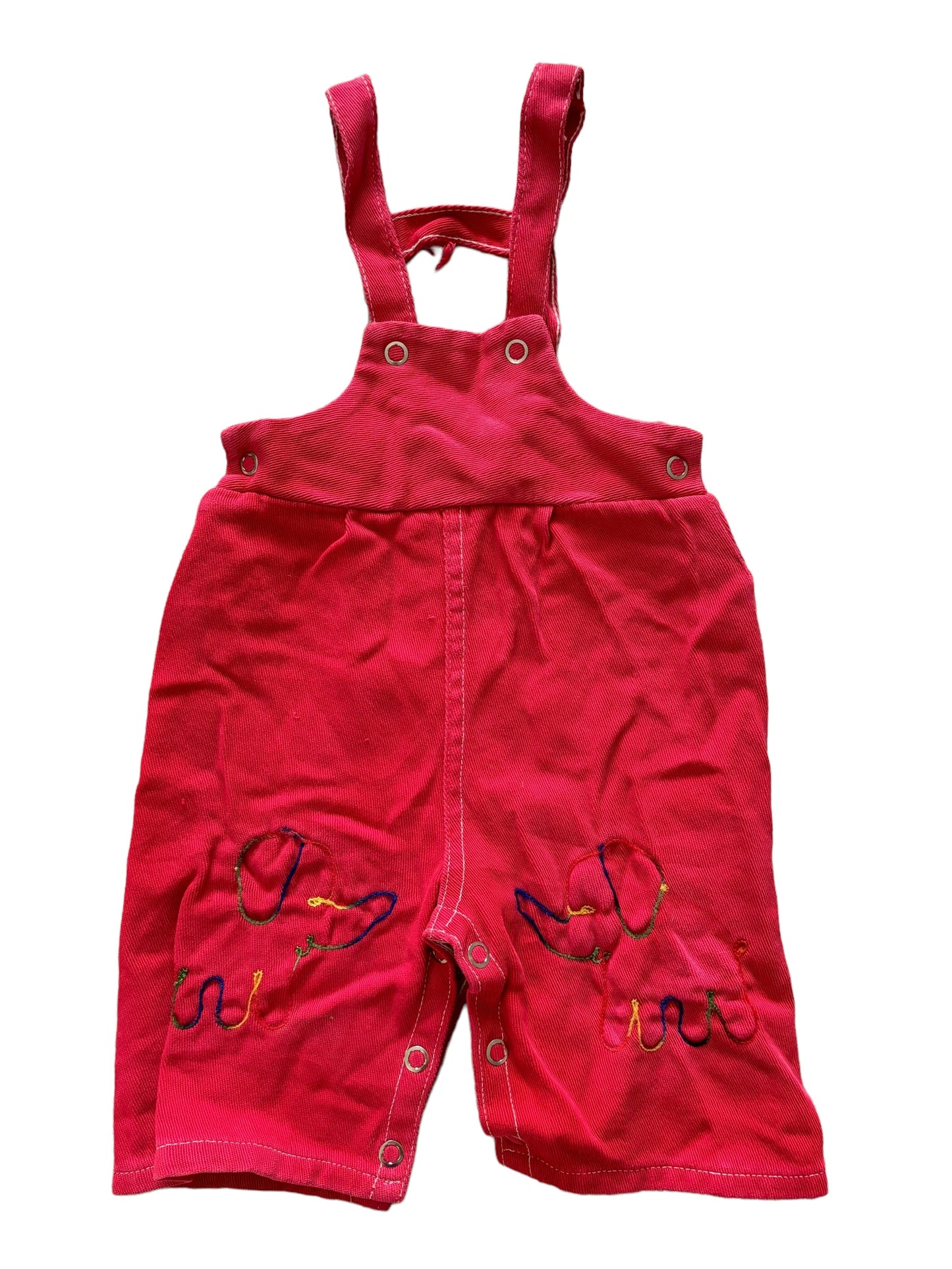 Baby red elephant overalls