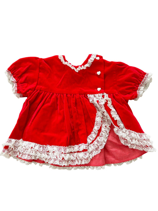 Baby red heart button dress