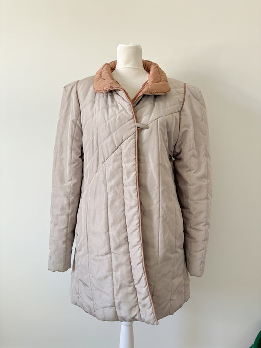 Gray pink trim coat-L