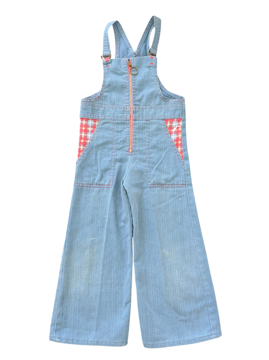 Baby denim flare zip overalls-5-6