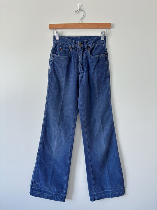 Blue corduroy brittania pants-S