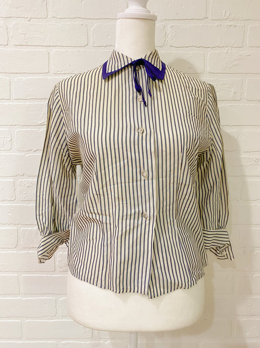 Blue striped blouse - XS