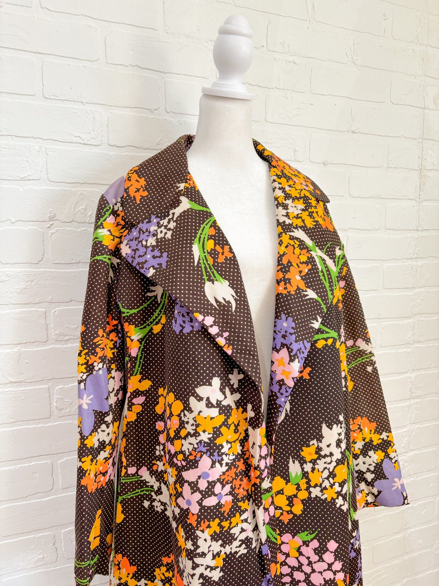 Black floral Main Street trench-M