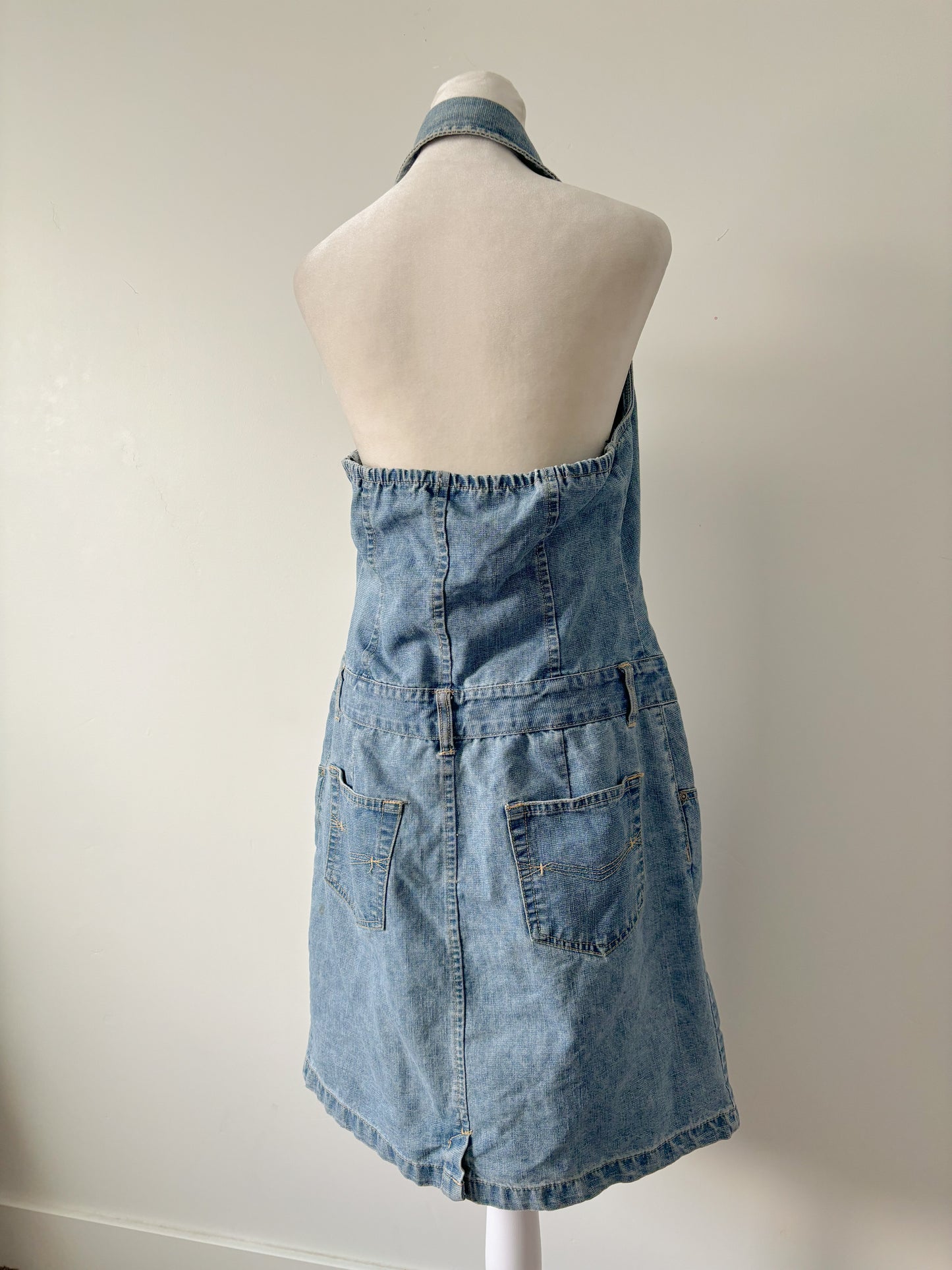 Denim halter dress-M