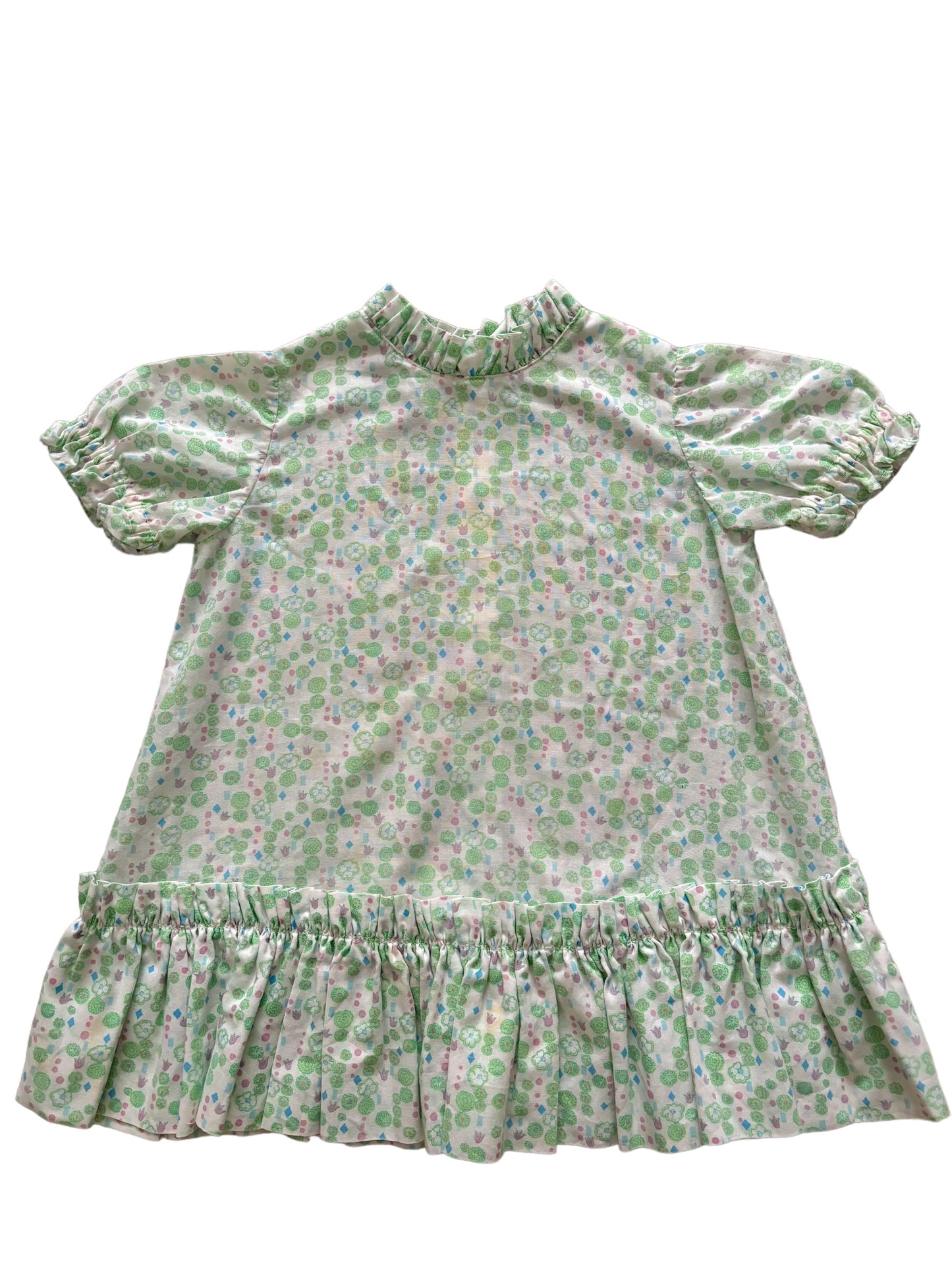 Baby green floral drop waist dress