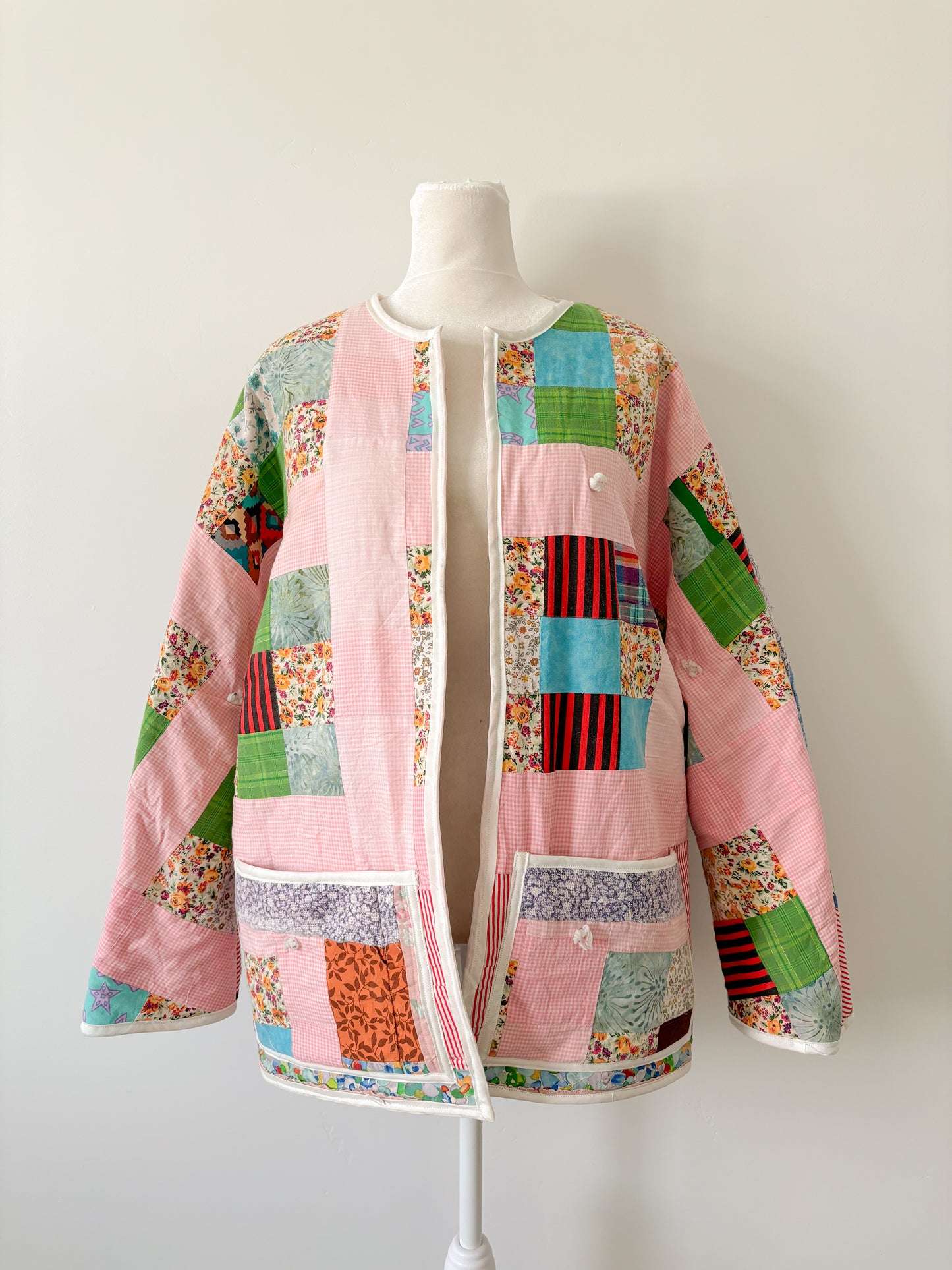 Pink patchwork jacket-OS