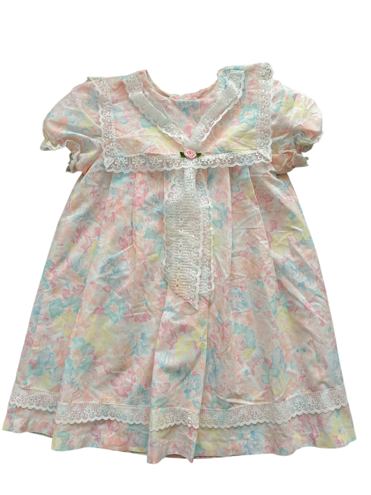 Pink floral evy dress-6T