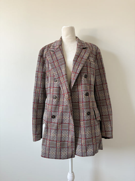 Houndstooth plaid blazer-M