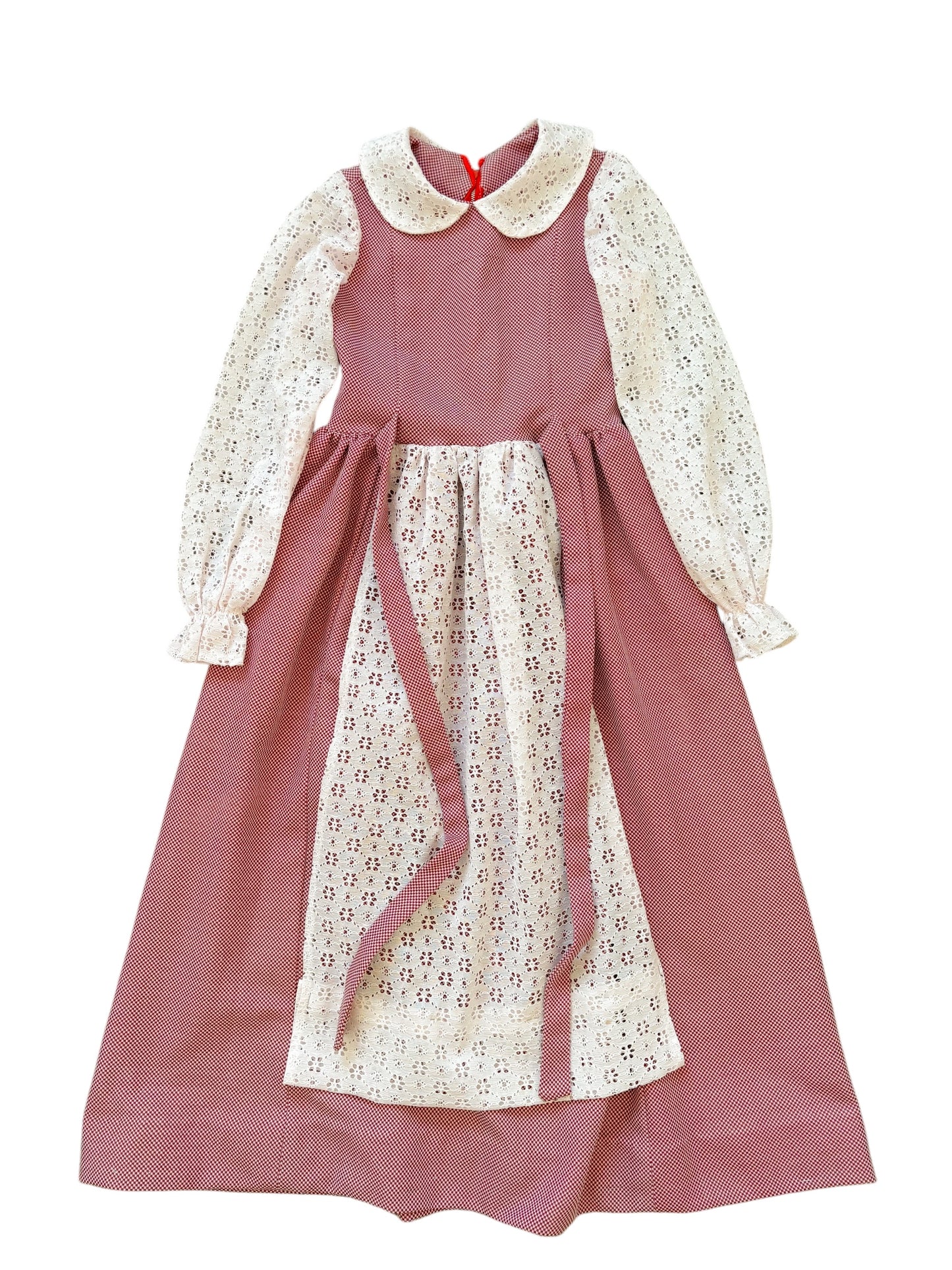 Youth red white sleeve dress-8-10