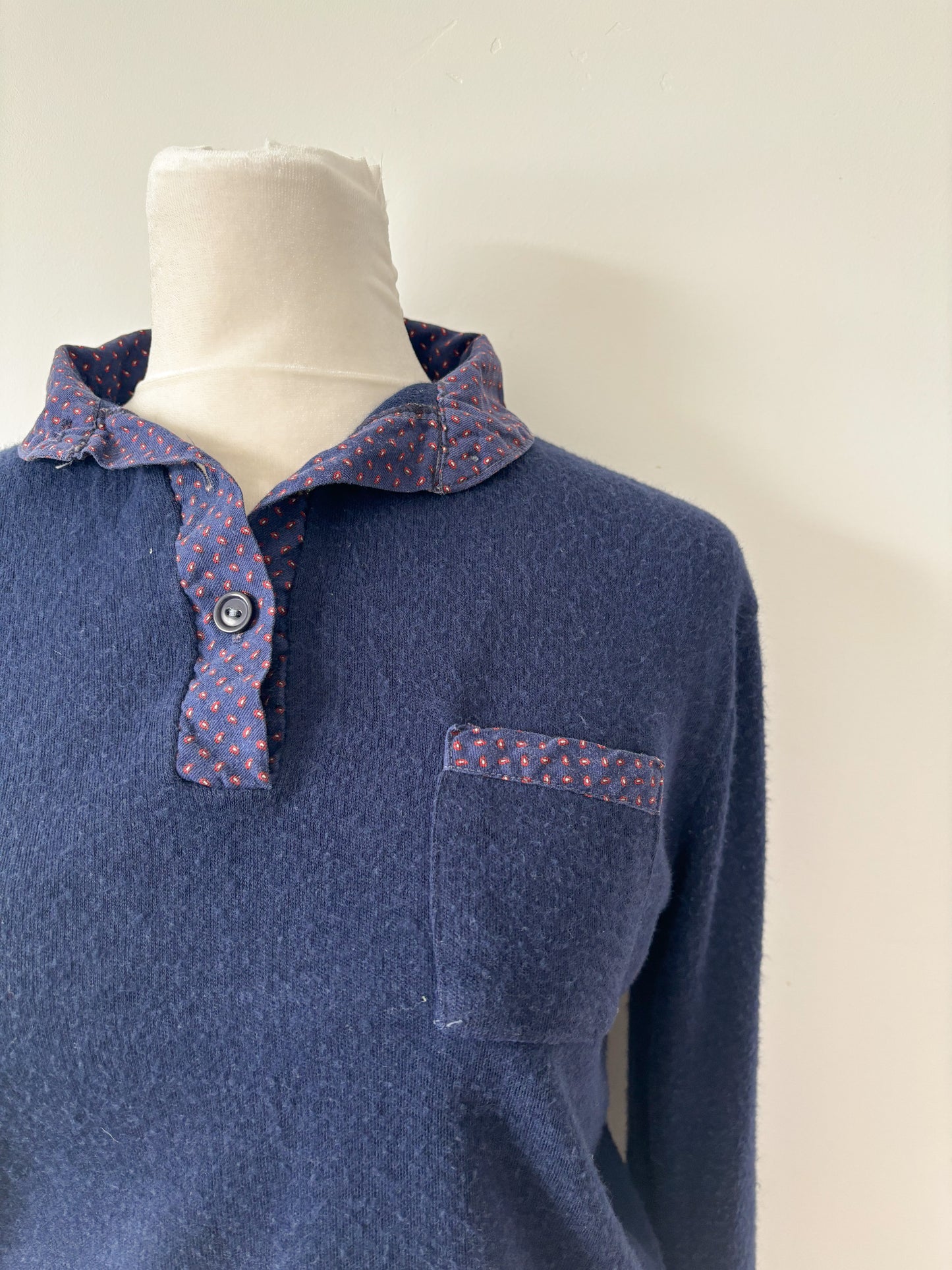 Navy collared sweater-S