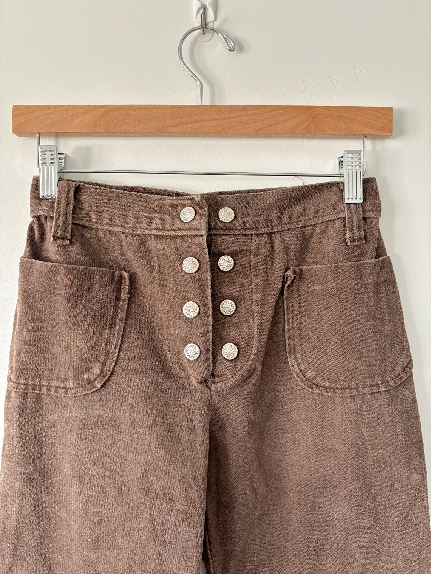 Brown double button flares-XS