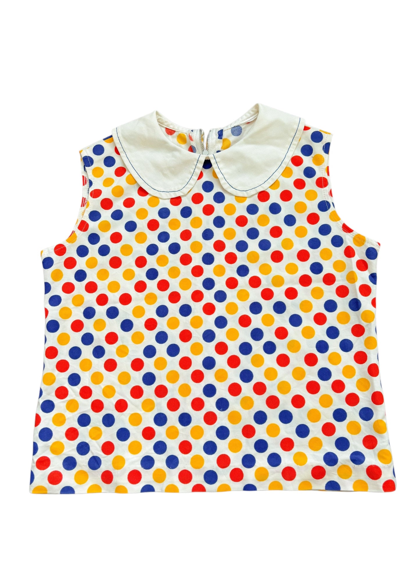 Baby polka dot collared top