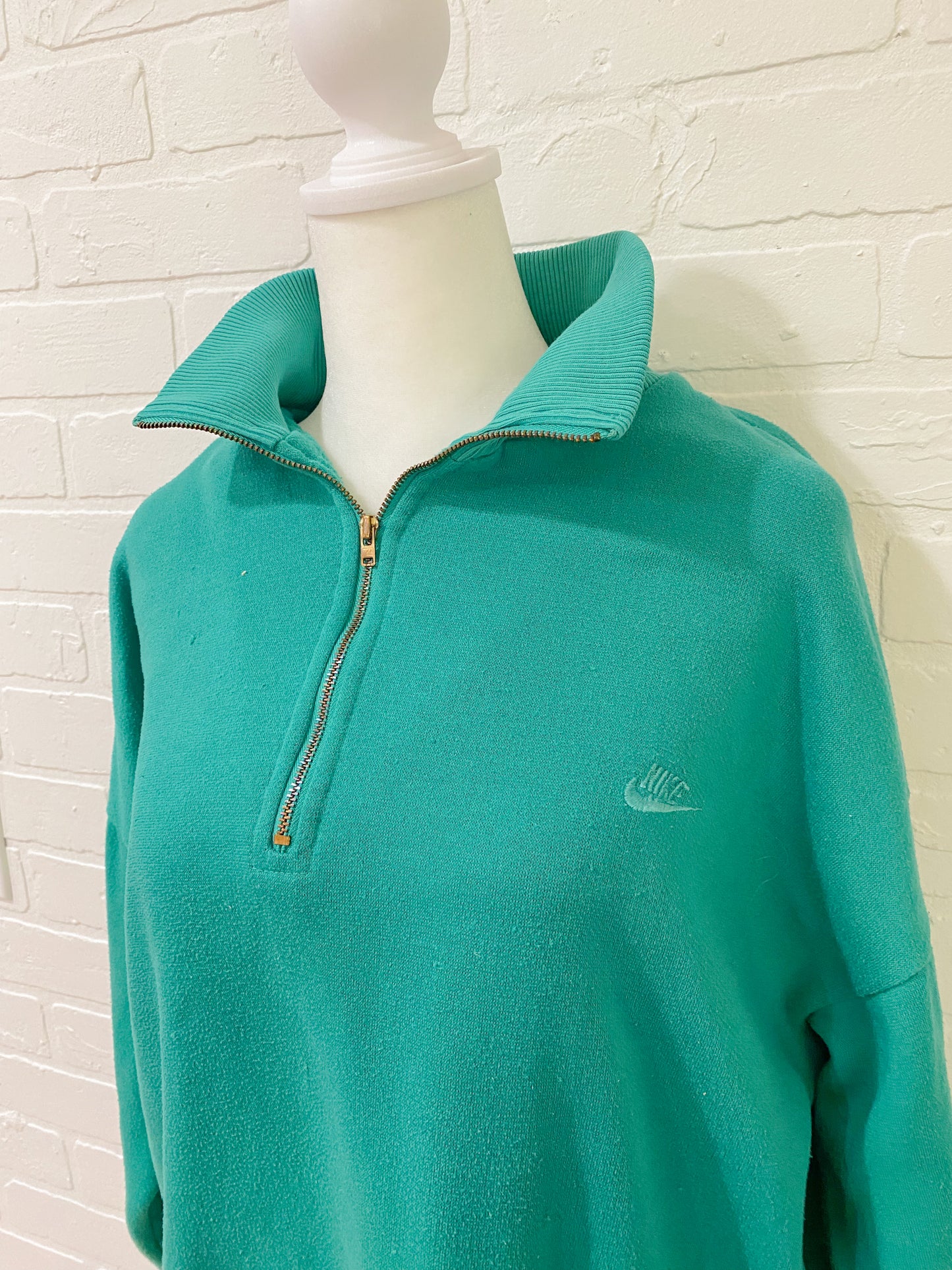 Teal Nike 1/4-Zip Pullover - Large