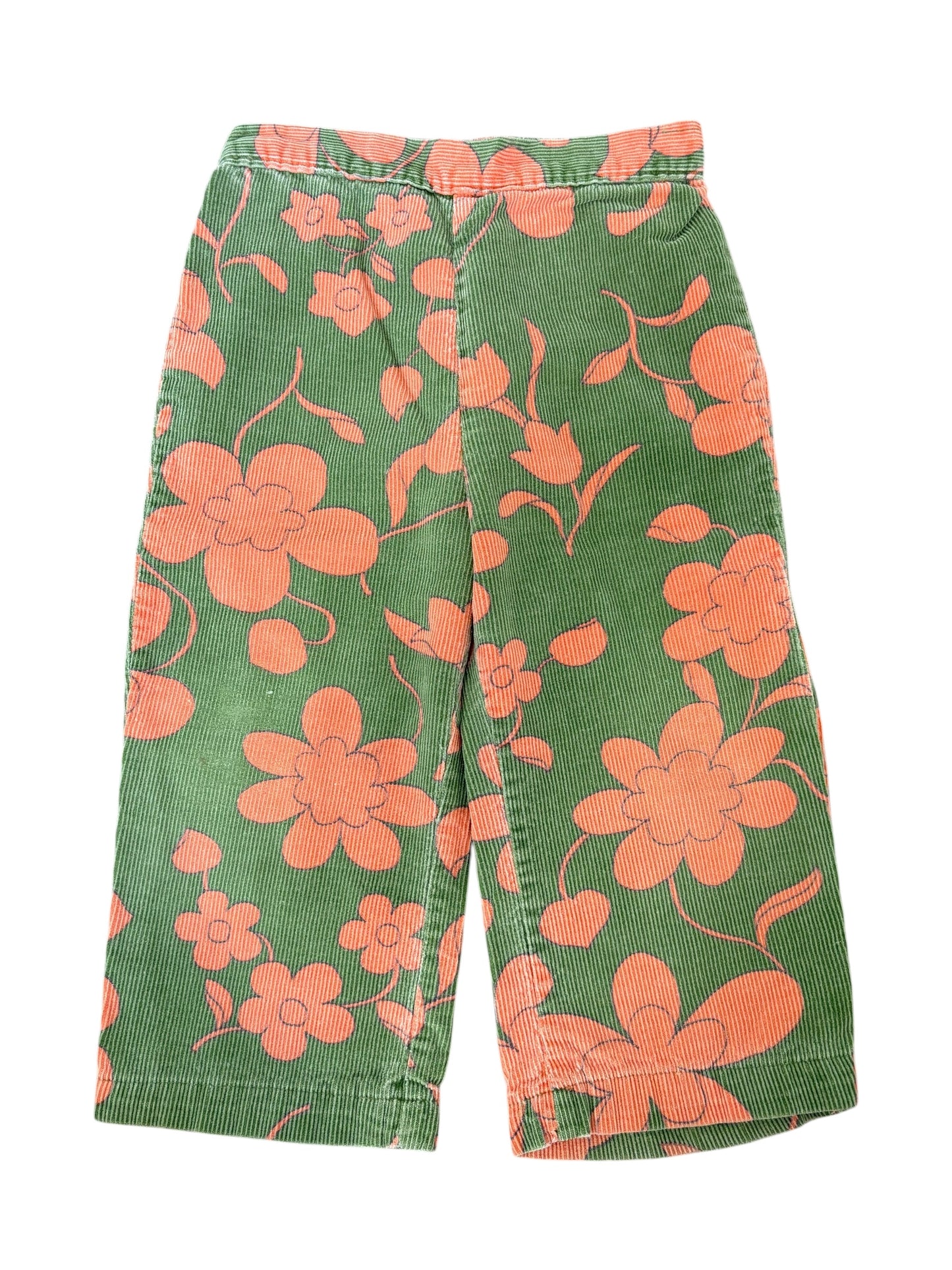 Baby green & orange corduroy pants