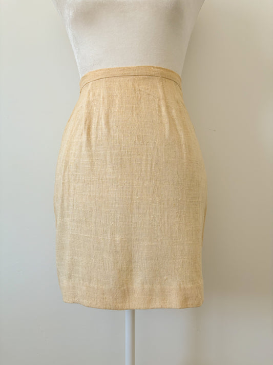 Cream mini skirt-XS