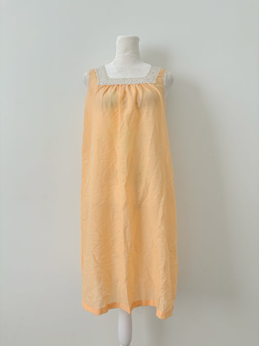 Peach lace trim nightgown-S