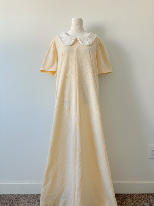 Yellow collared maxi dress-M