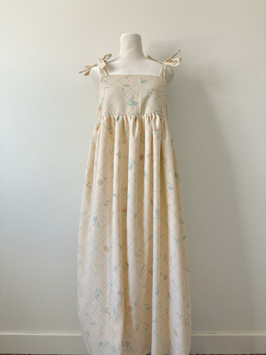 Handmade Cream floral maxi dress