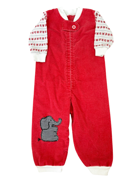 Baby red elephant jumpsuit