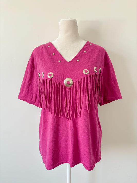 Pink western tee-M