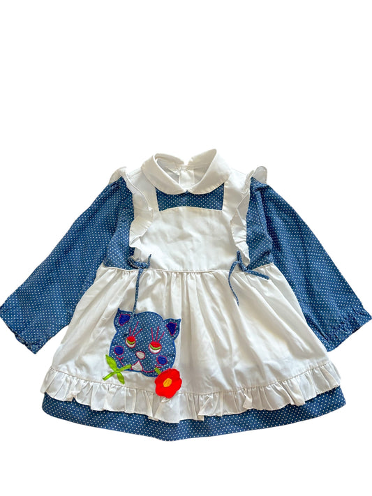 Baby blue polka dot cat dress