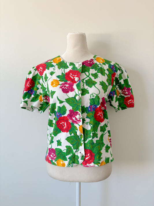 Floral button up Marisa top-S