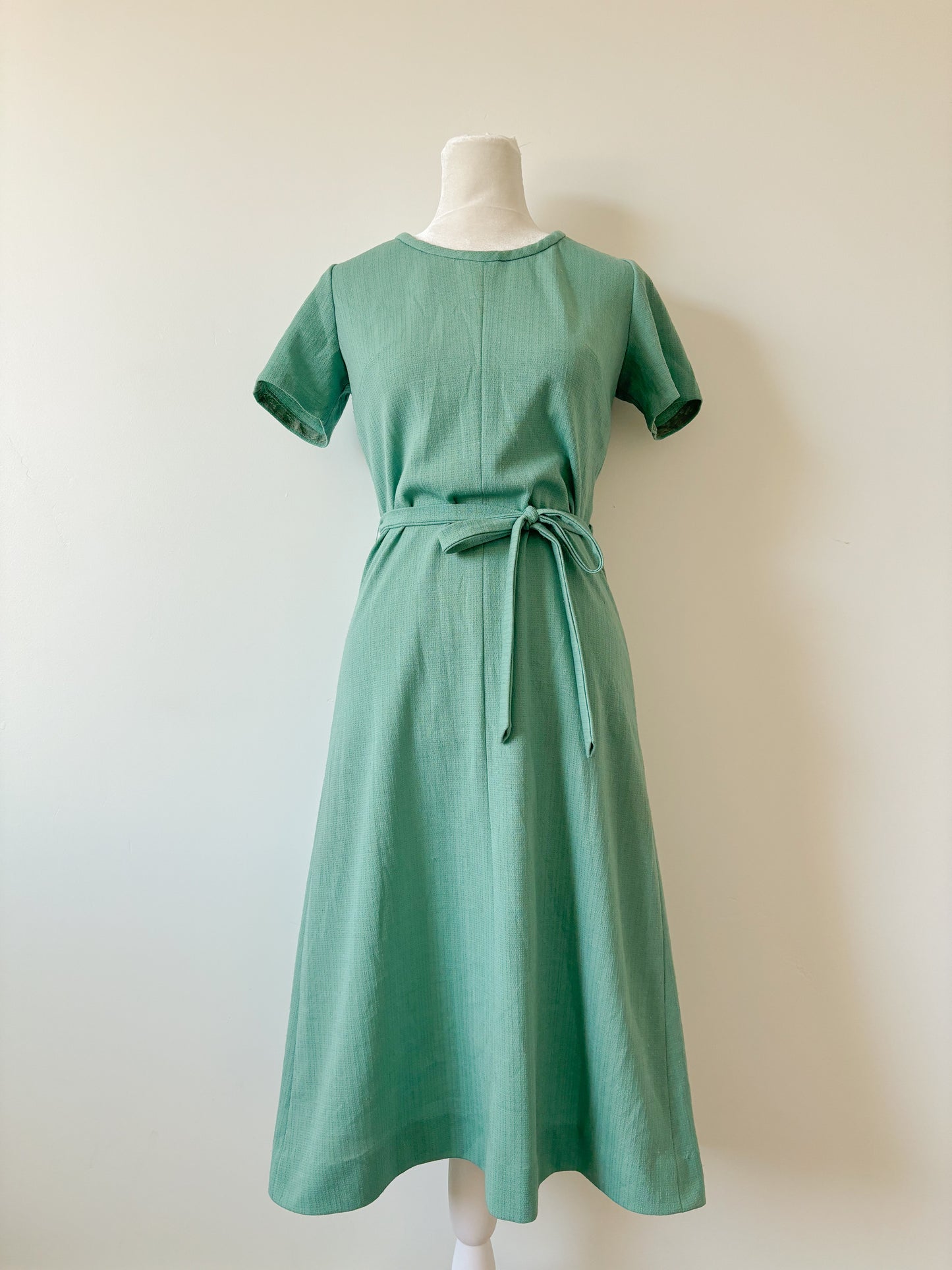 Teal waist tie dress-S