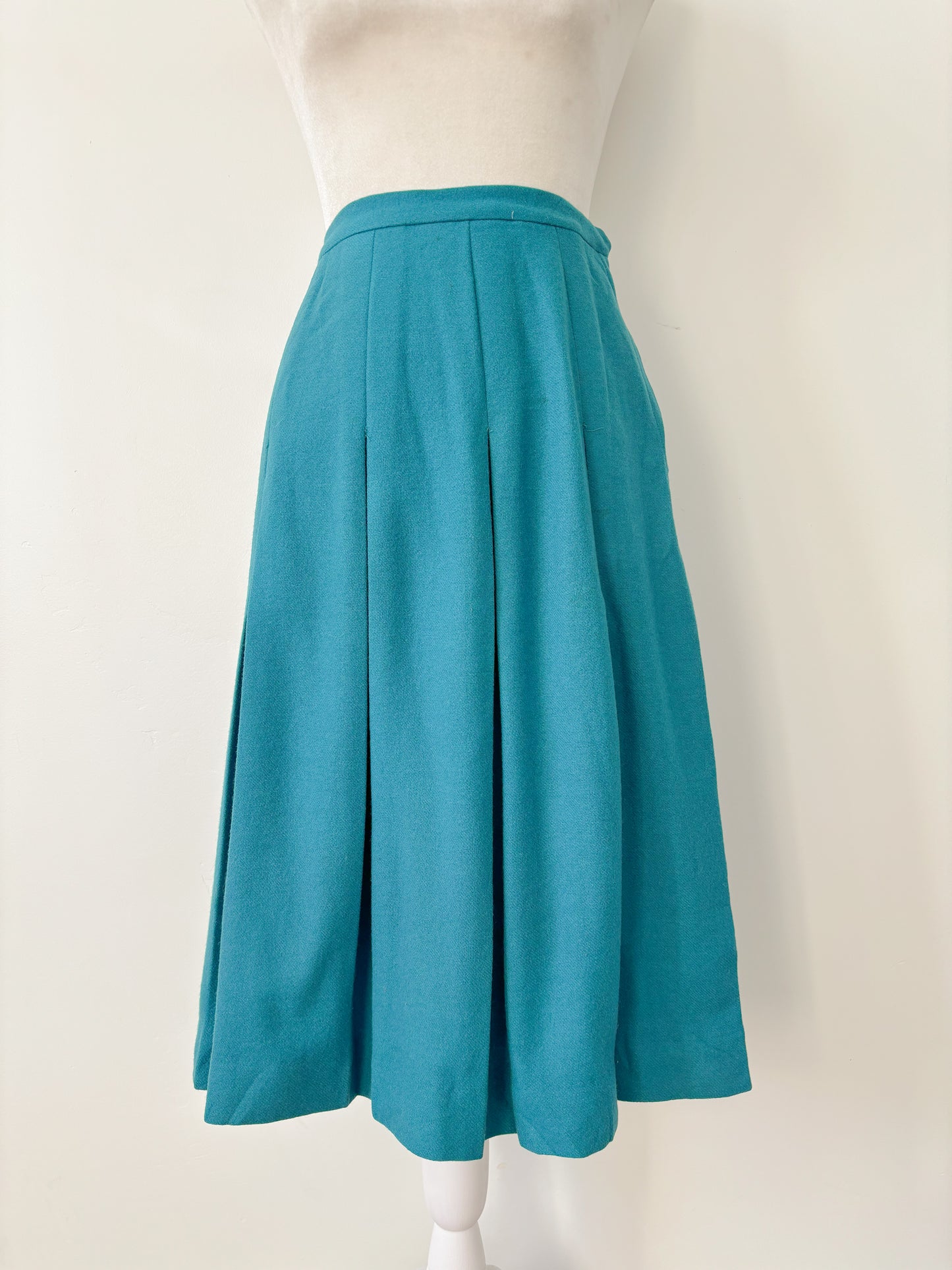 Teal pleated skirt-S