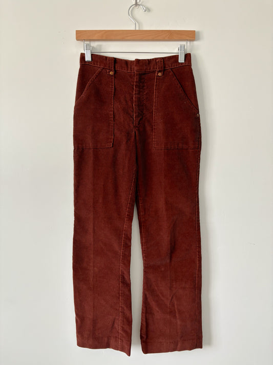 Burnt orange corduroy pants-XS