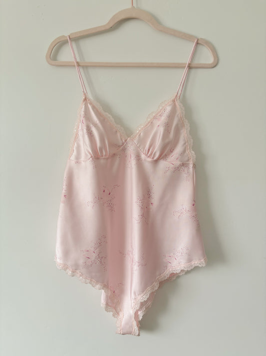 Pink floral teddy-M