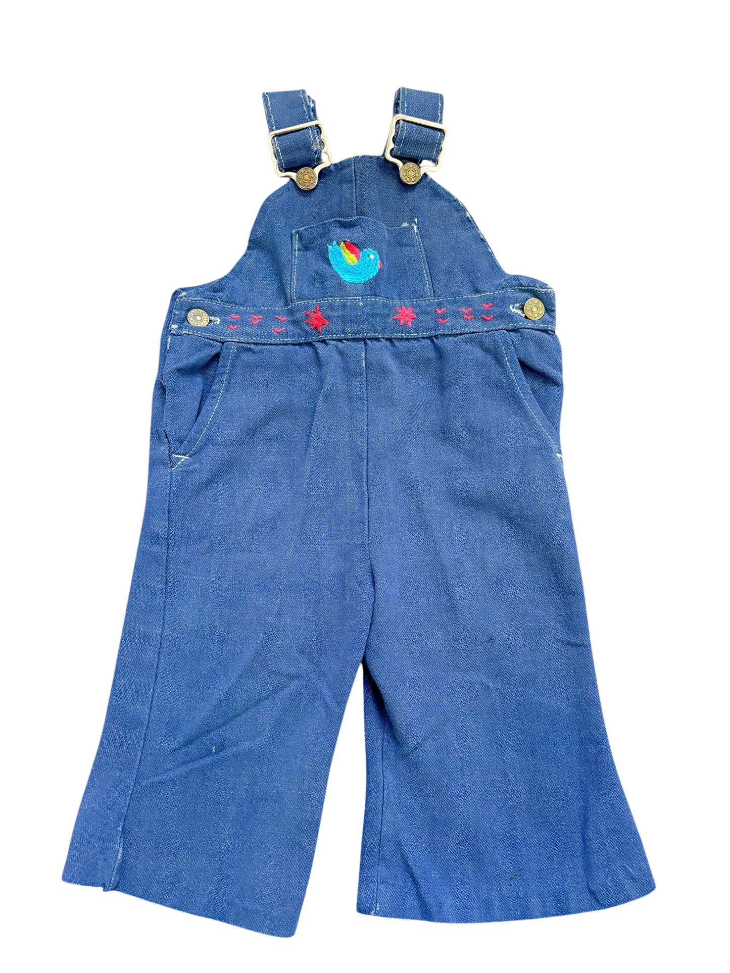 Baby denim bird overalls-12M