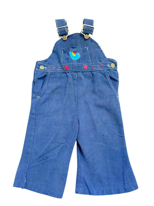 Baby denim bird overalls-12M