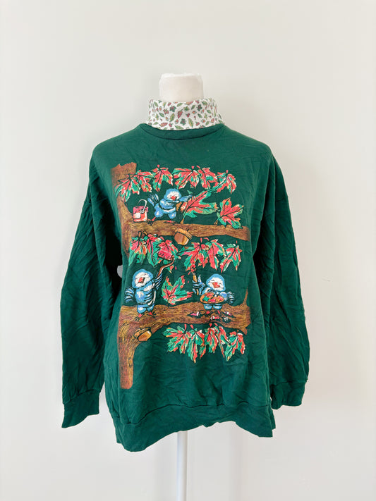 Green fall sweatshirt-M