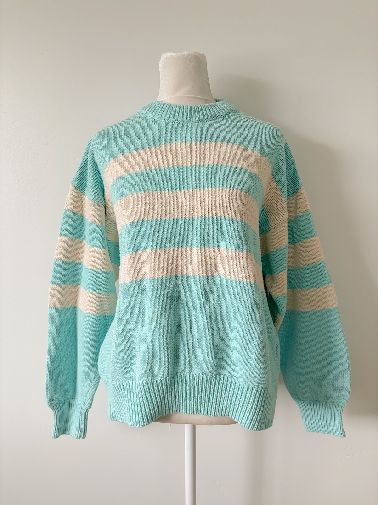 Blue white stripe sweater-M