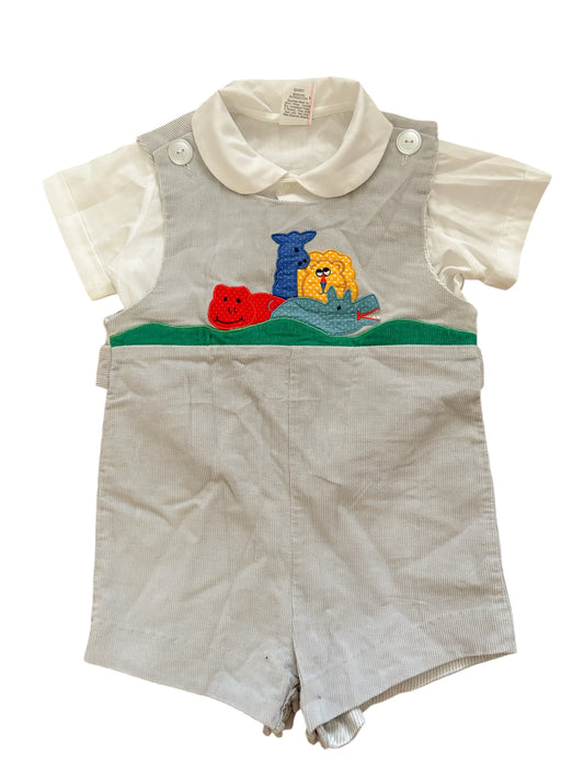 Baby Boy Gray animal romper-24M