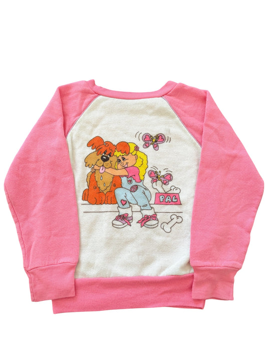 Baby dog and girl sweatshirt