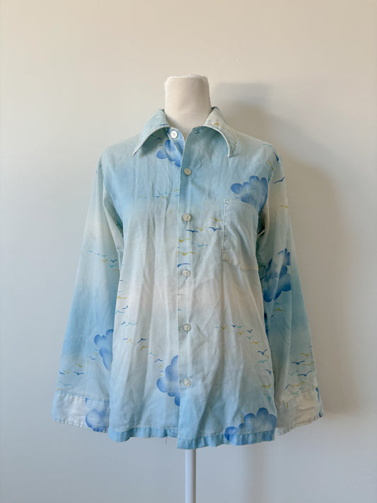 Blue cloud blouse-M