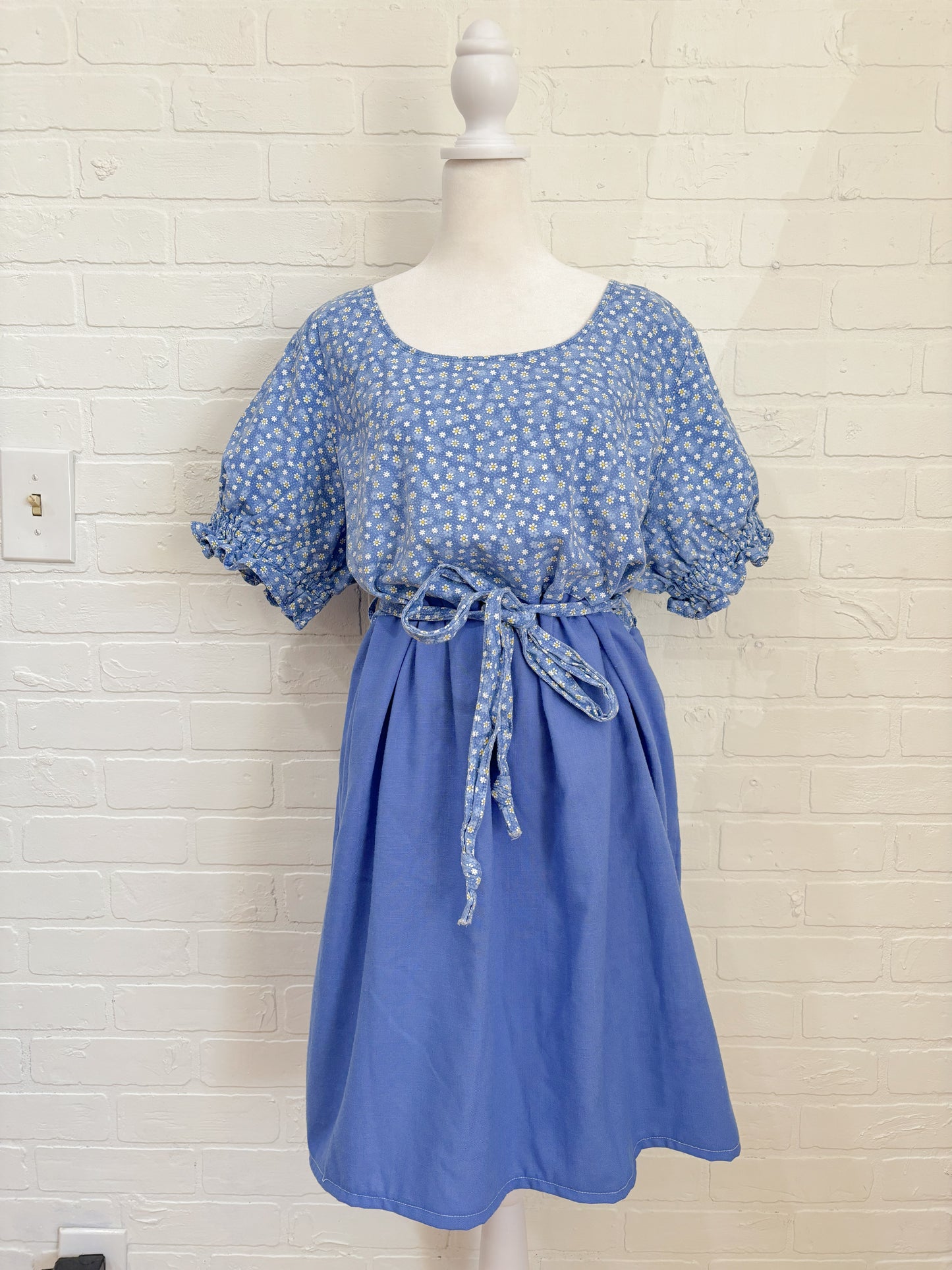 Blue Floral Maxi Dress-Medium