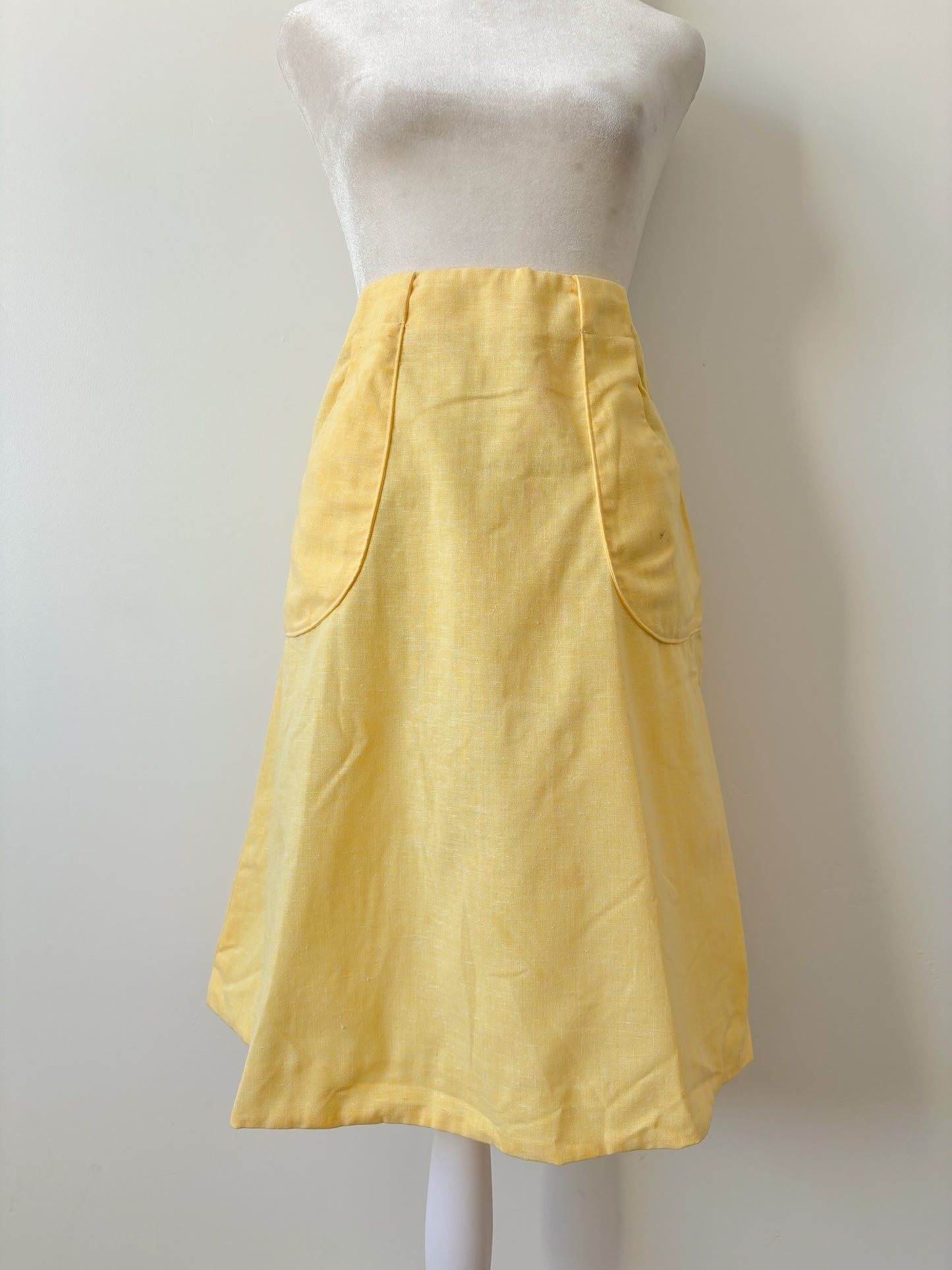 Yellow pocket skirt-M