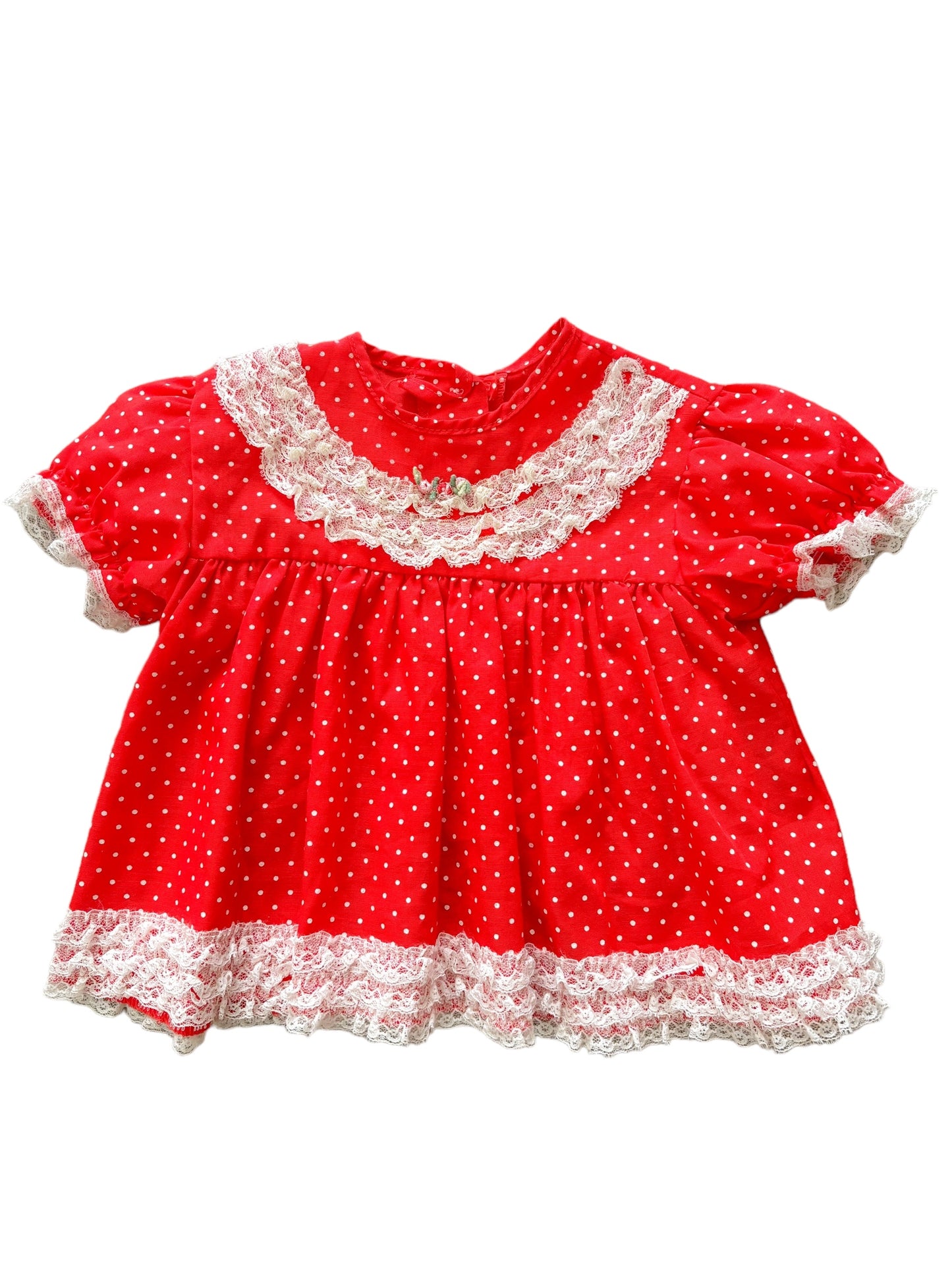 Baby red polka dot dress-18M