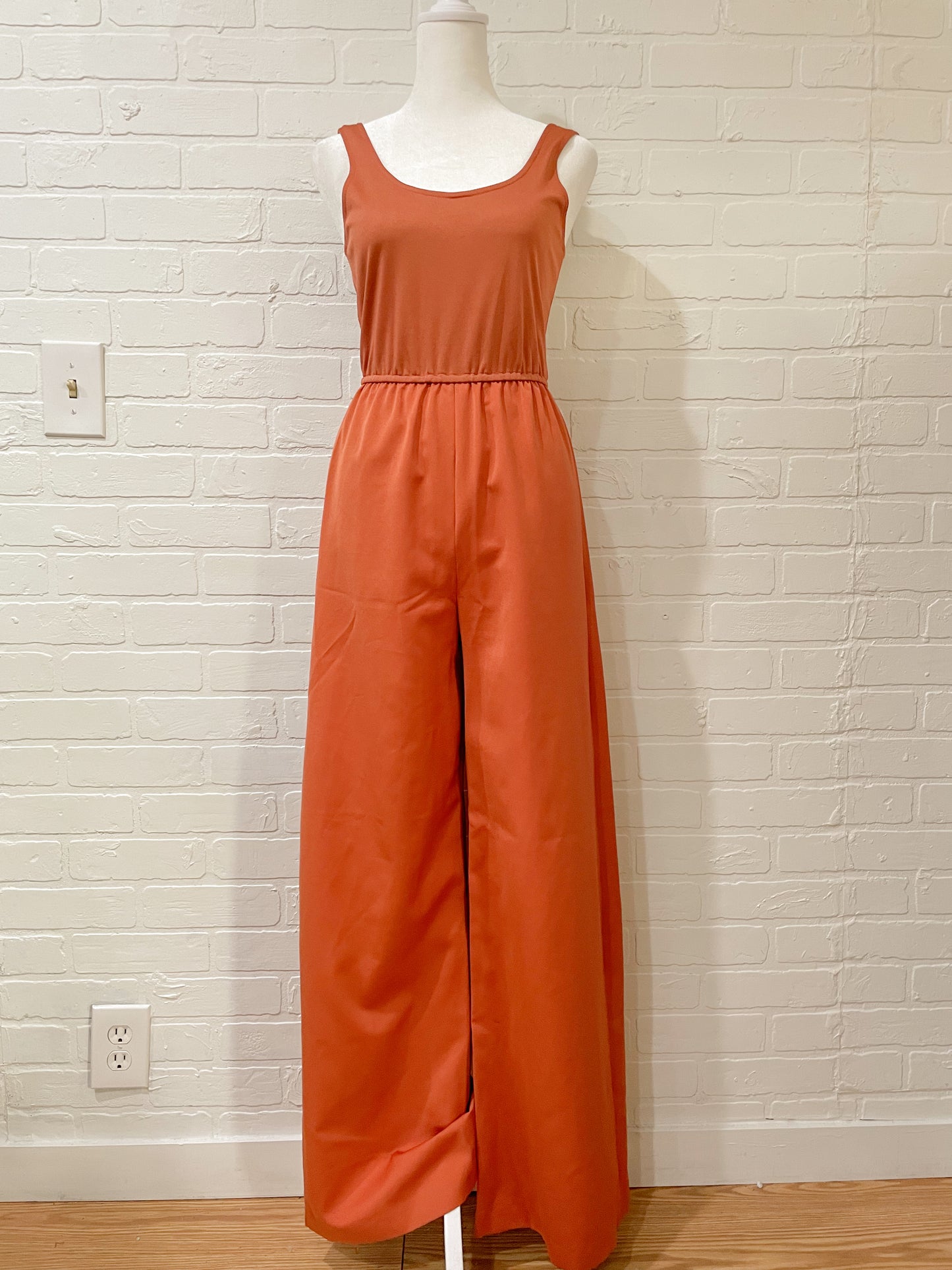 Orange wide leg Jumpsuit-Small