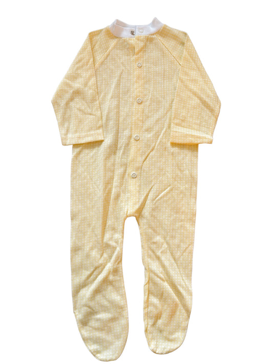 Baby yellow gingham onesie-12-18LBS