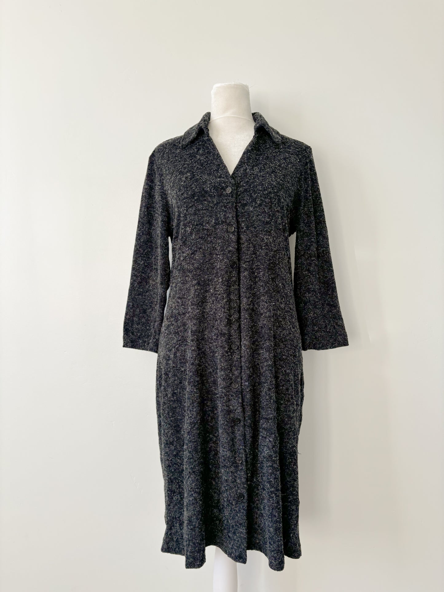 Gray up front button up dress-L