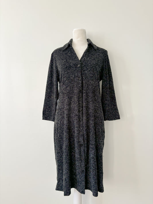 Gray up front button up dress-L