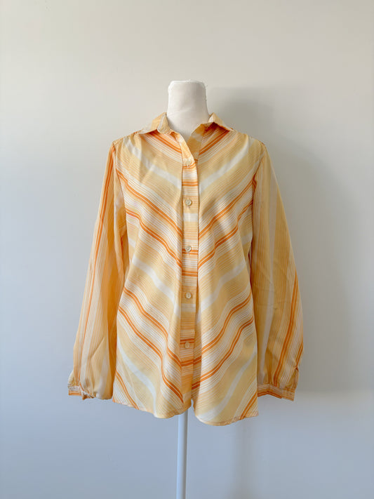 Orange striped blouse-M